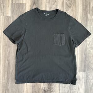 Madewell Garment-Dyed Allday Crewneck Pocket Tee Faded Black Men's Size XL AC298